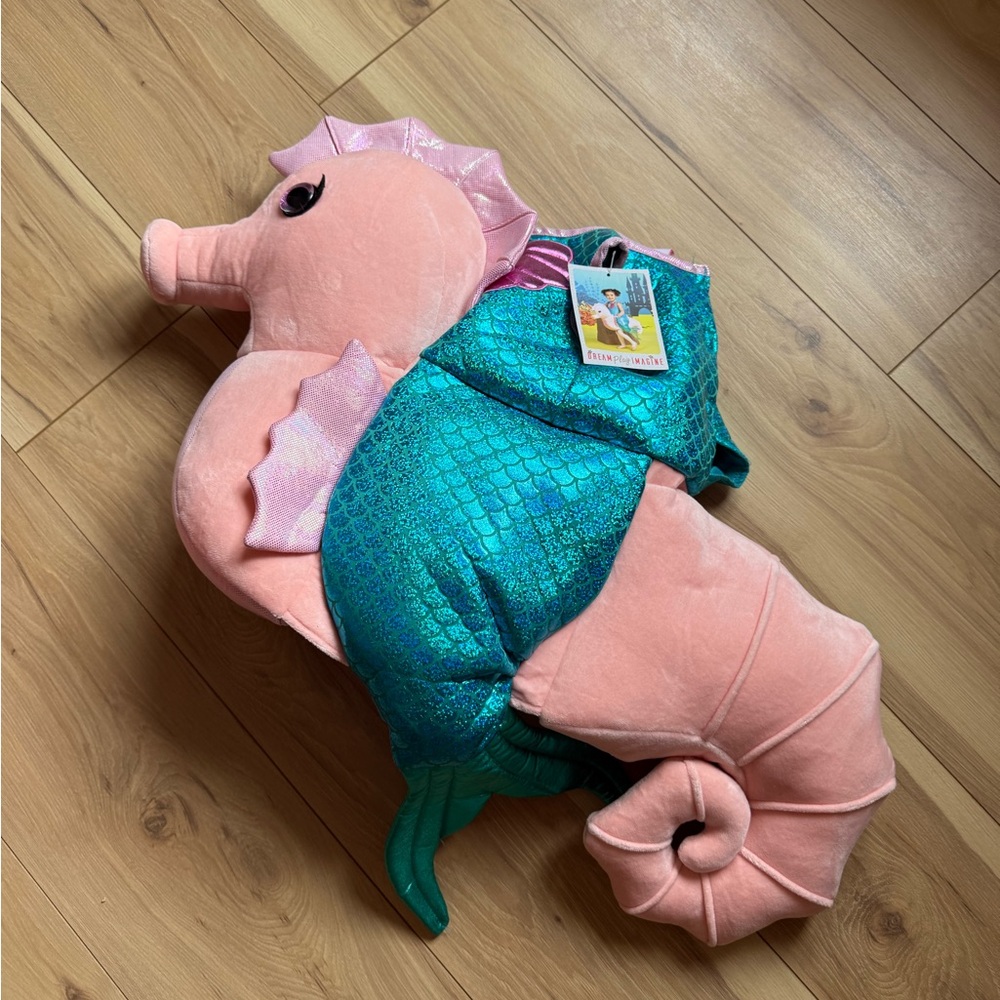 Pink and Teal Seahorse Plush Toy